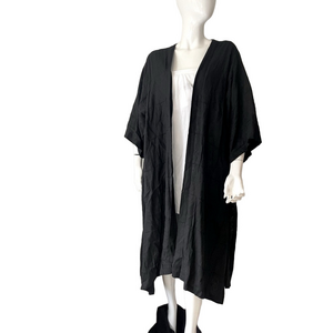 kaliyana Black Women's Kimono Jacket linen blend medium / large